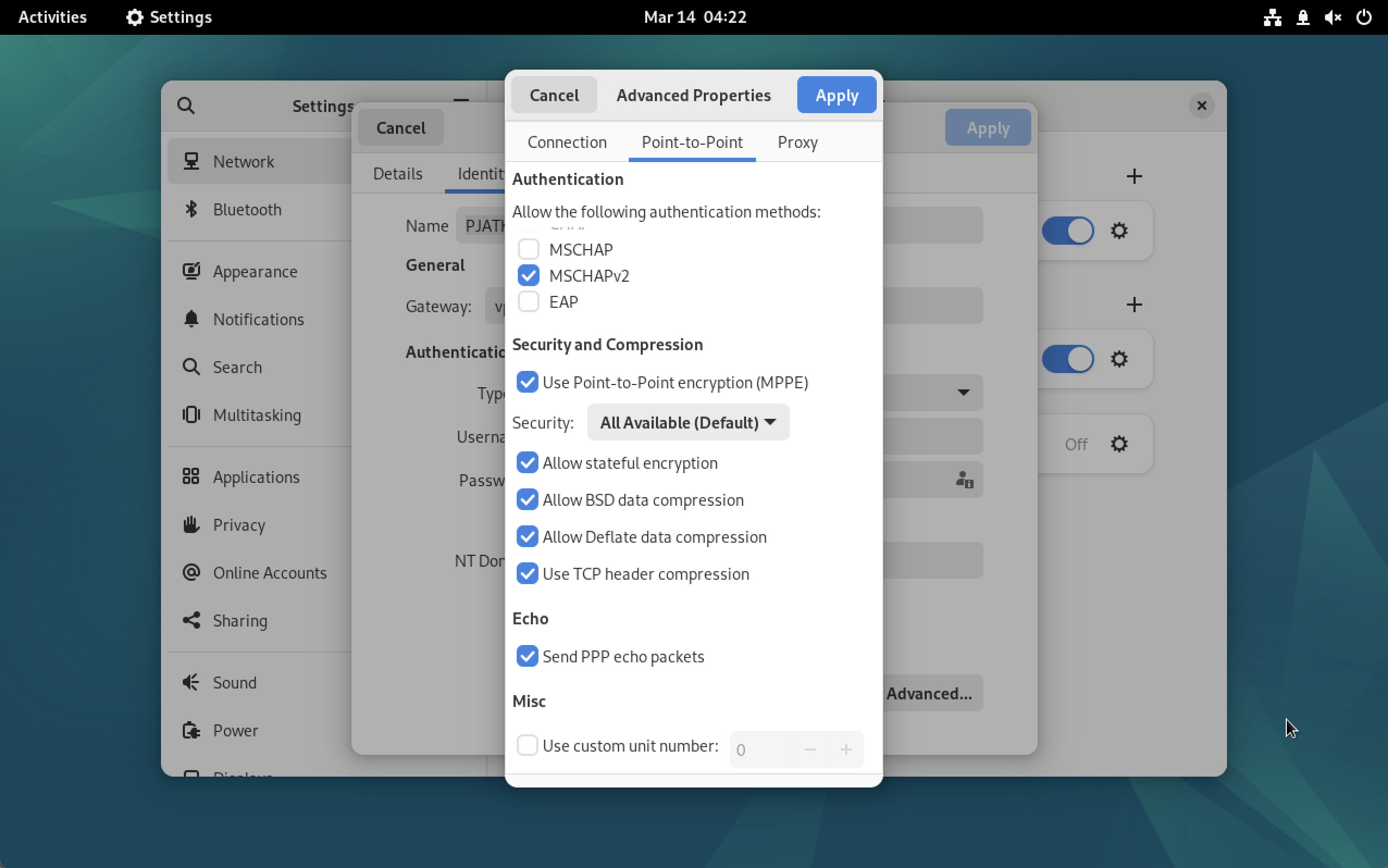 VPN Advanced Settings
