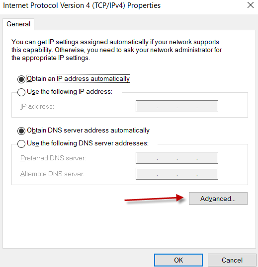 VPN Windows IPv4 Advanced